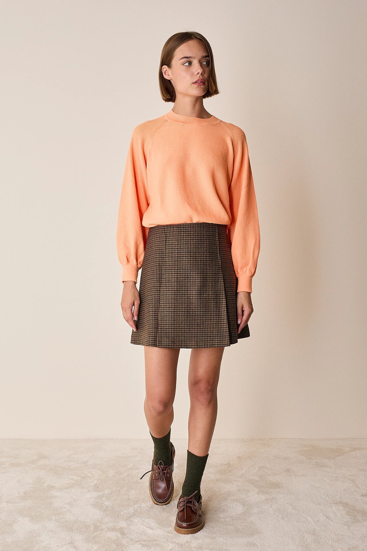 Maglia girocollo con maniche raglan