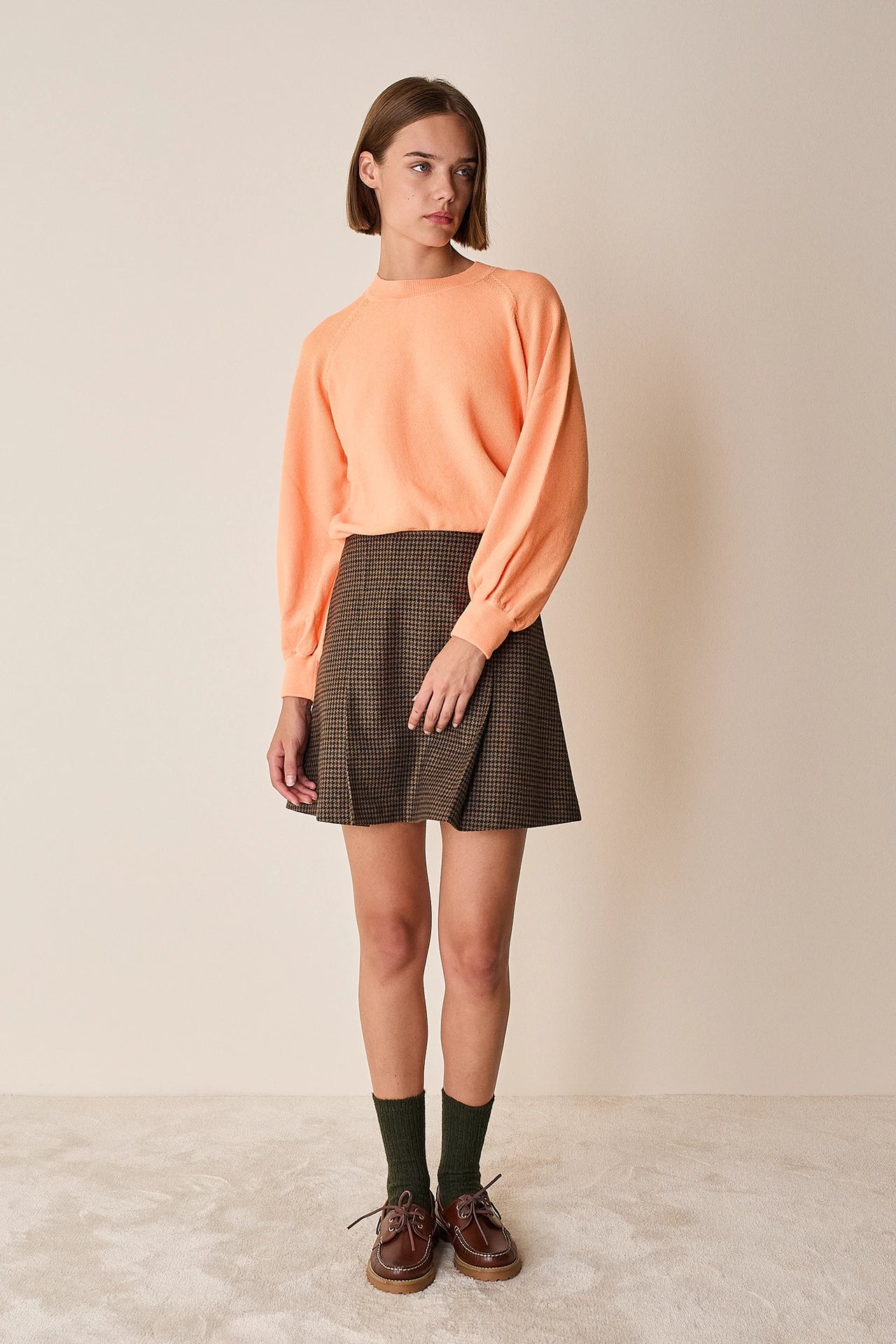 Maglia girocollo con maniche raglan