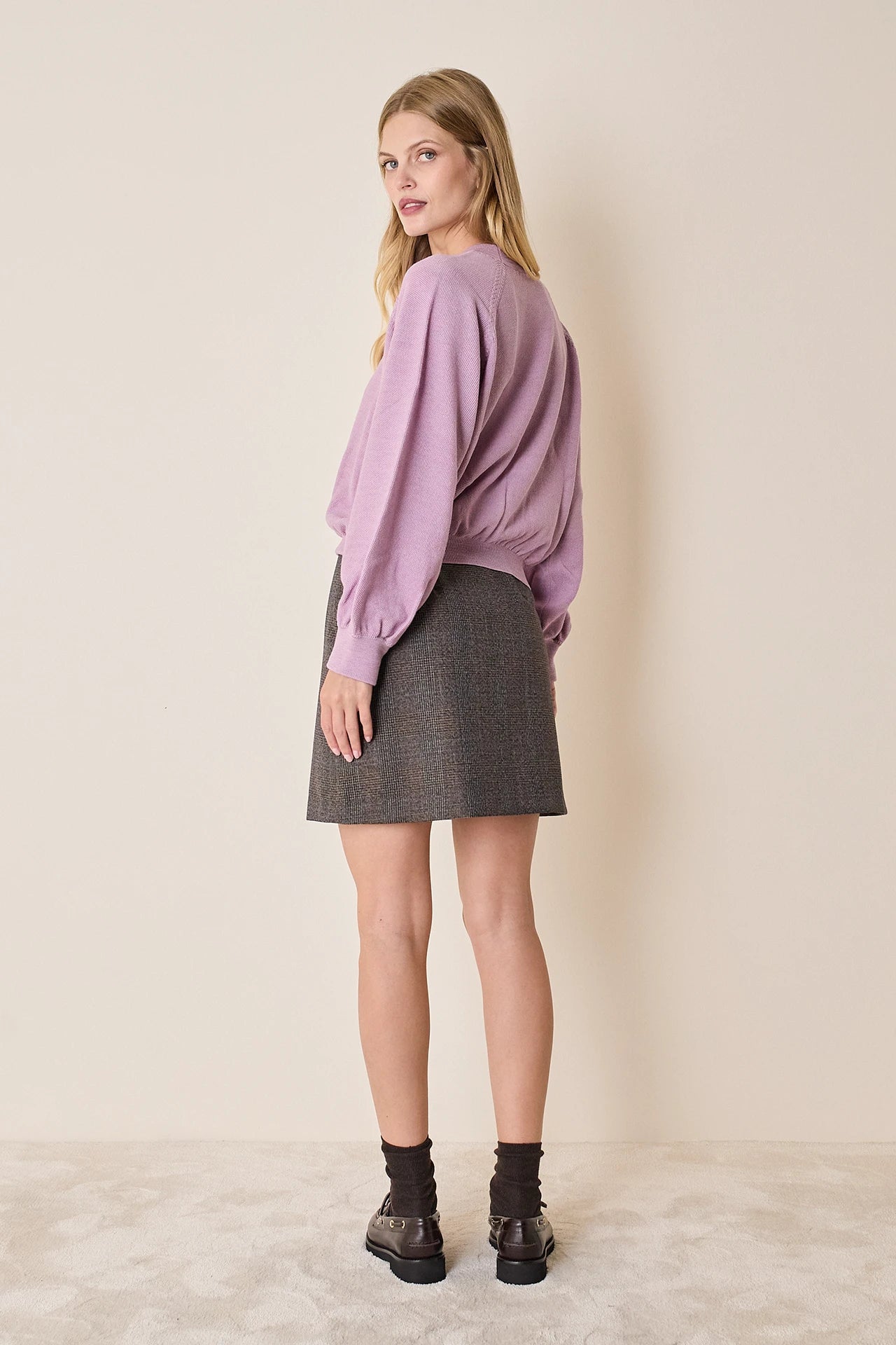 Maglia girocollo con maniche raglan