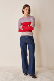 Maglia multicolor con volant