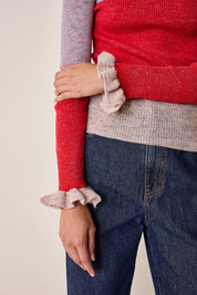 Maglia multicolor con volant