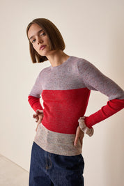 Maglia multicolor con volant
