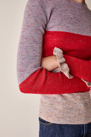 Maglia multicolor con volant