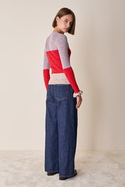 Maglia multicolor con volant