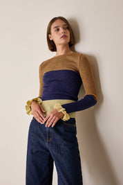 Maglia multicolor con volant