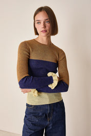 Maglia multicolor con volant
