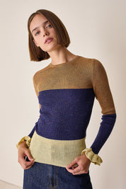 Maglia multicolor con volant