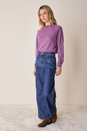 Maglia con collo alto in lana merino