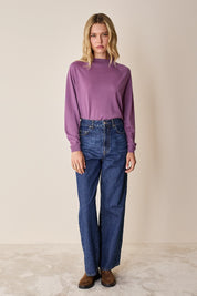 Maglia con collo alto in lana merino
