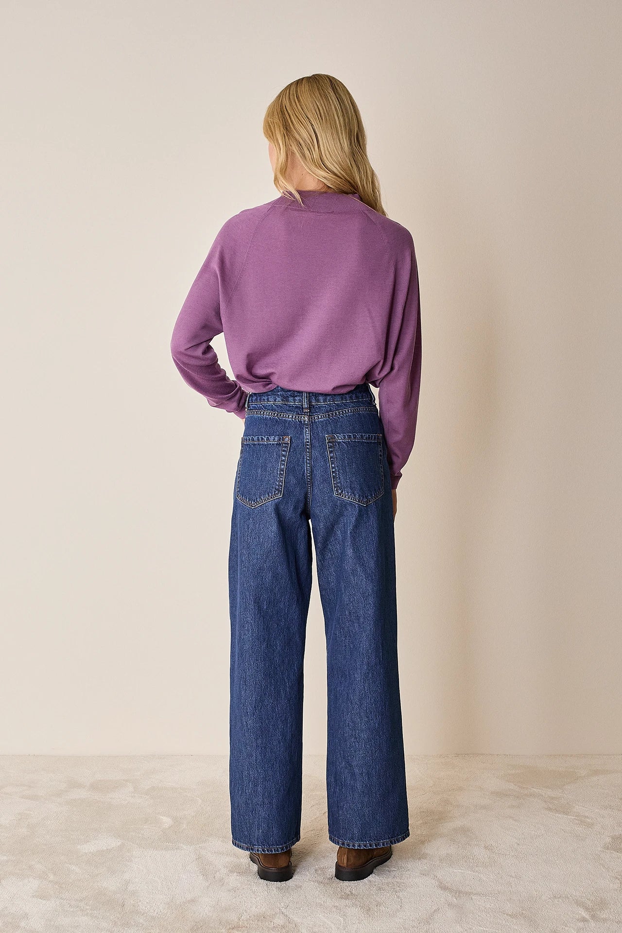 Maglia con collo alto in lana merino