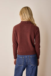 Polo in lana e cashmere con maxi colletto