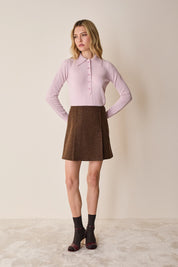 Polo in lana e cashmere con maxi colletto