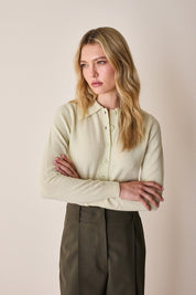 Polo in lana e cashmere con maxi colletto