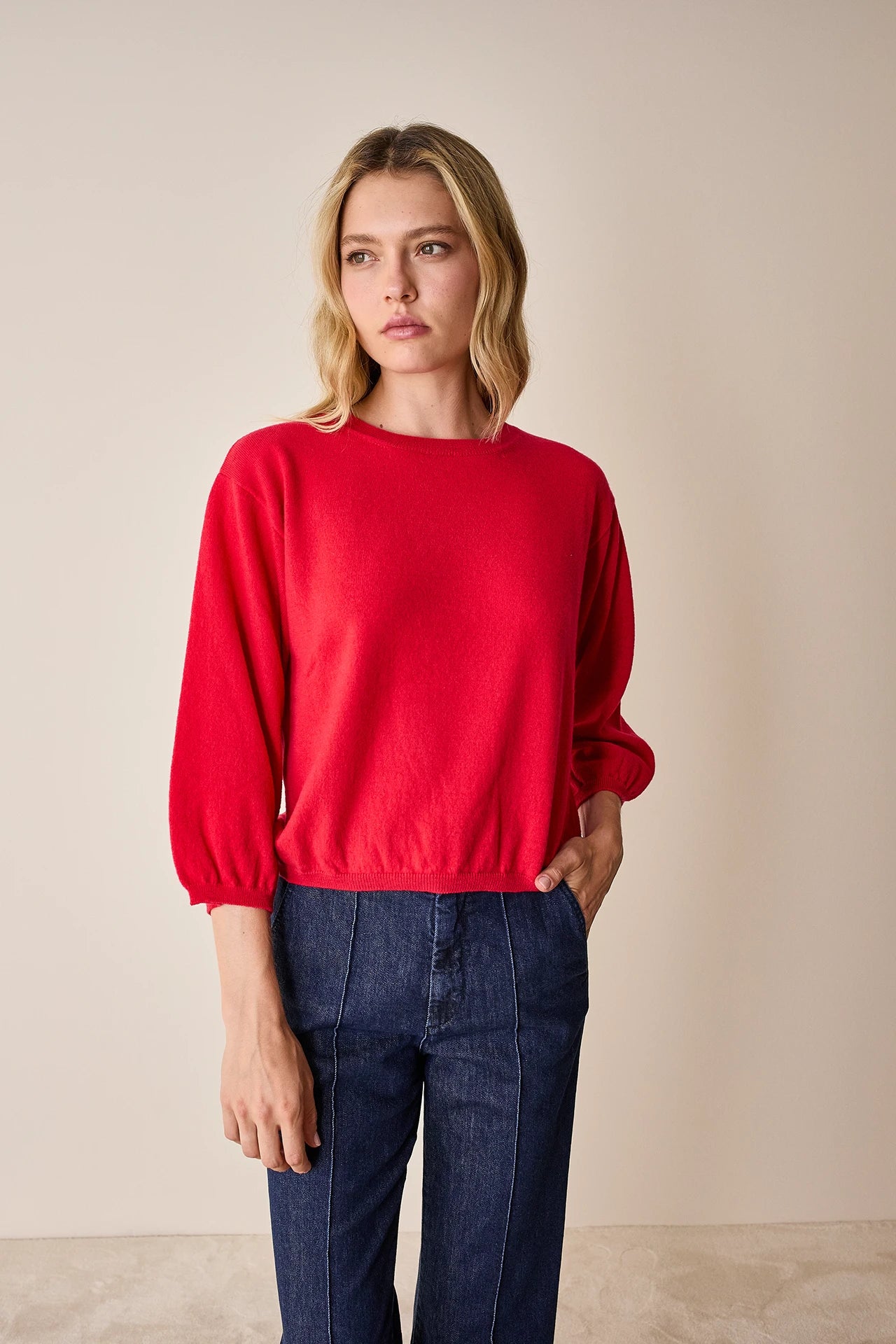 Maglia con maniche a sbuffo