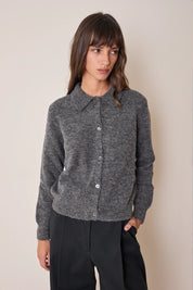 Cardigan con colletto a polo