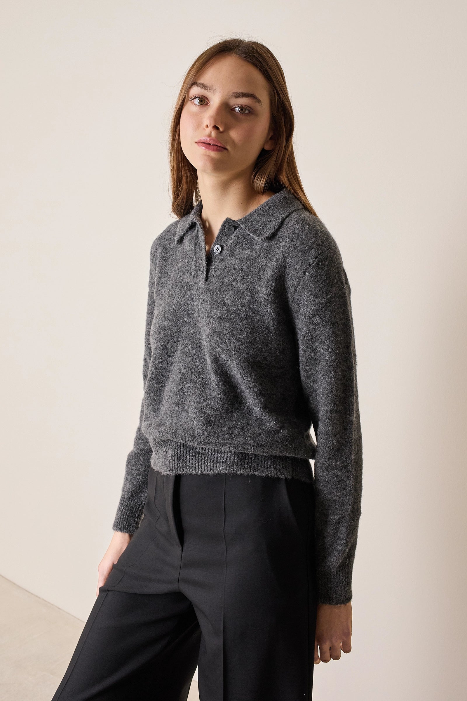 Piura alpaca polo sweater