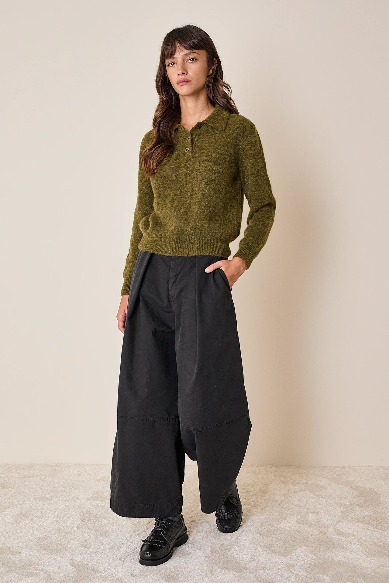 Piura alpaca polo sweater