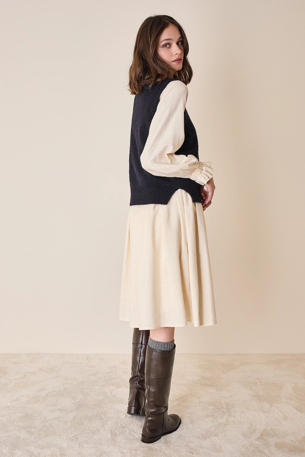 Gilet morbido in alpaca e merino