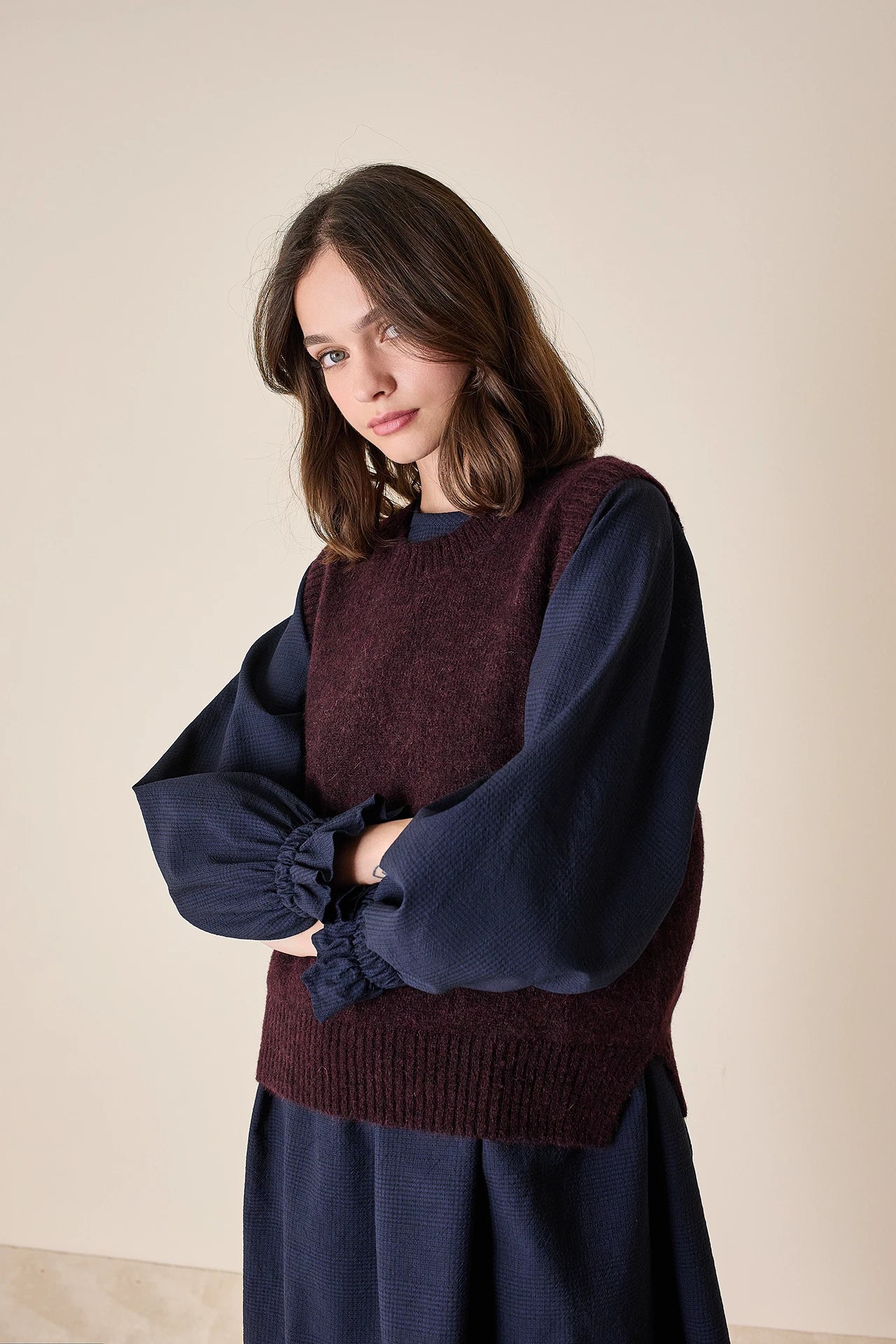 Gilet morbido in alpaca e merino
