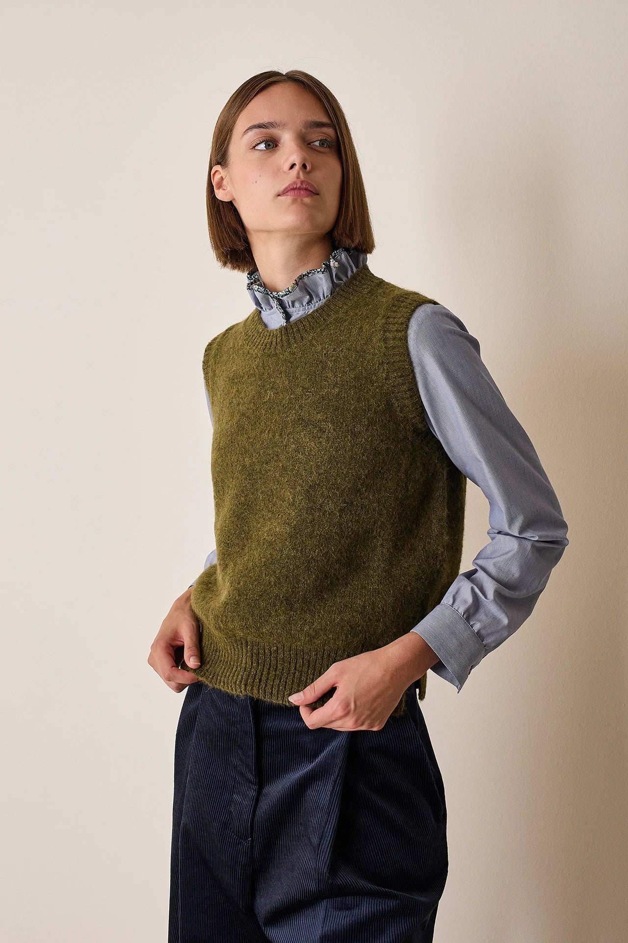 Gilet morbido in alpaca e merino