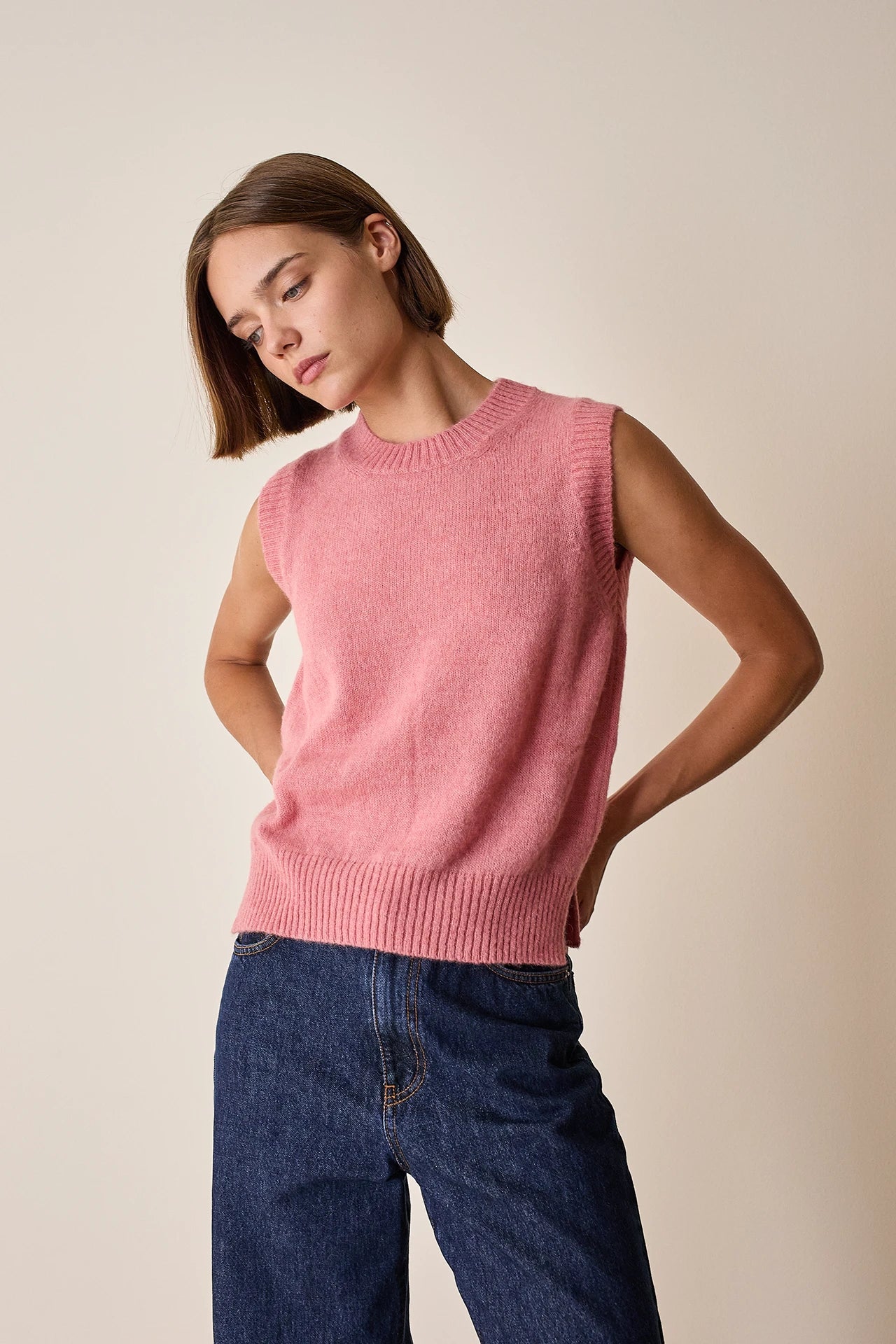 Gilet morbido in alpaca e merino