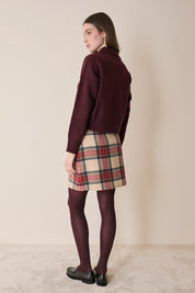 Wool and cashmere polo with scalloped collar