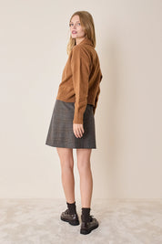 Wool and cashmere polo with scalloped collar