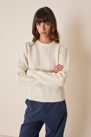 Maglia girocollo traforata