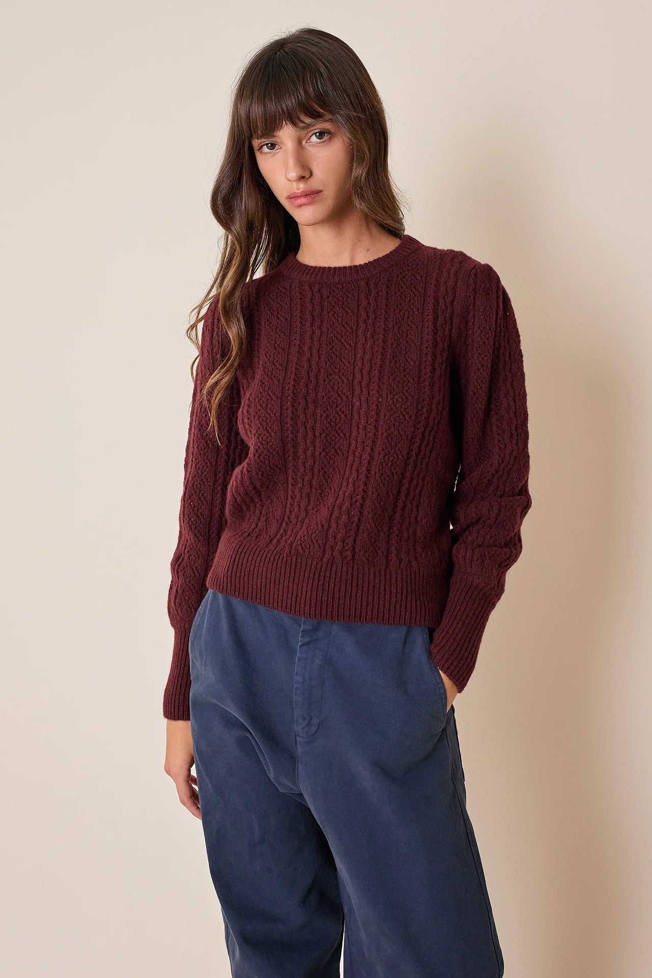 Maglia girocollo traforata
