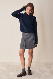Polo senza bottoni in alpaca e lana merino