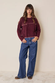Maglia in alpaca con bordi smerlati