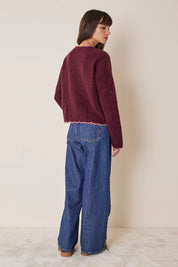 Maglia in alpaca con bordi smerlati