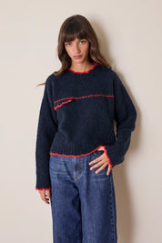 Maglia in alpaca con bordi smerlati