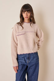 Maglia in alpaca con bordi smerlati