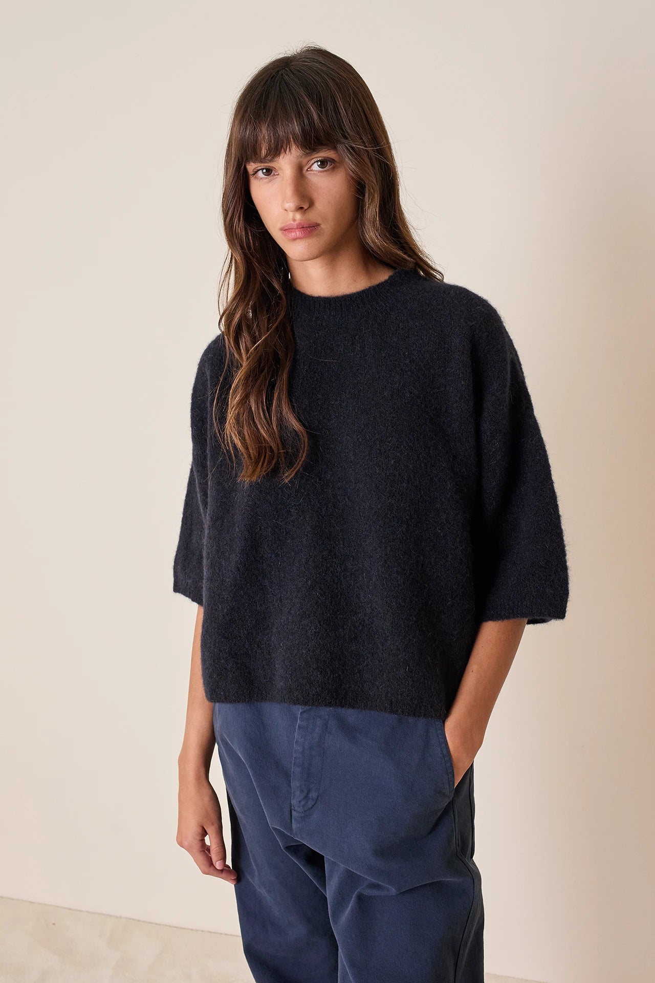 Maglia a mezze maniche in alpaca Piura