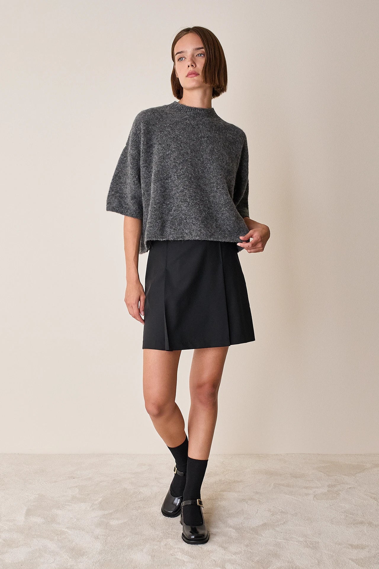 Maglia a mezze maniche in alpaca Piura