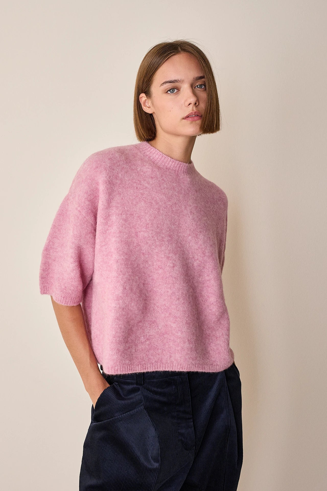 Maglia a mezze maniche in alpaca Piura