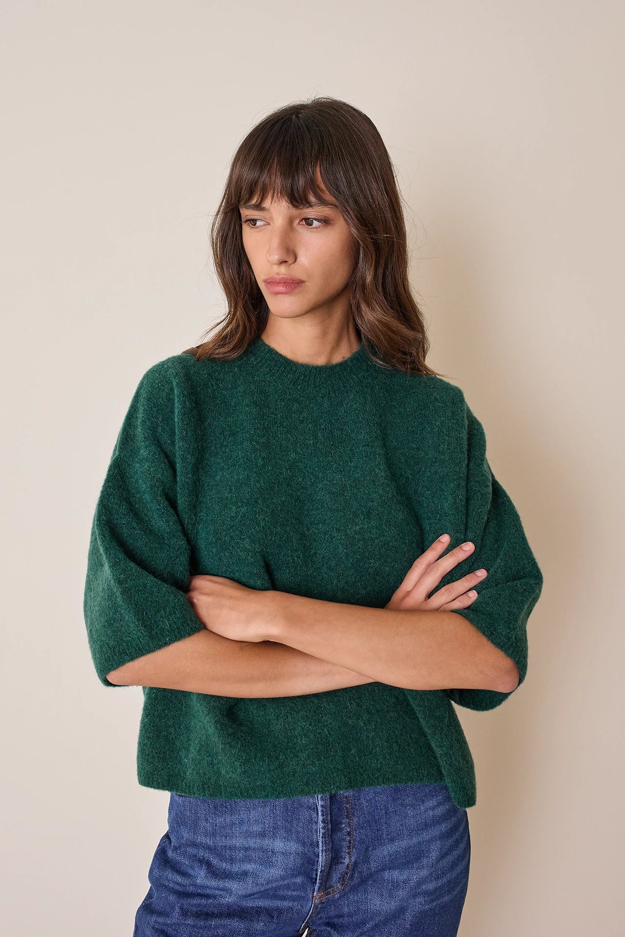 Maglia a mezze maniche in alpaca Piura