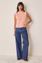 Mohair vest with embroidered flowers