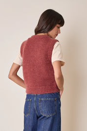 Mohair vest with embroidered flowers