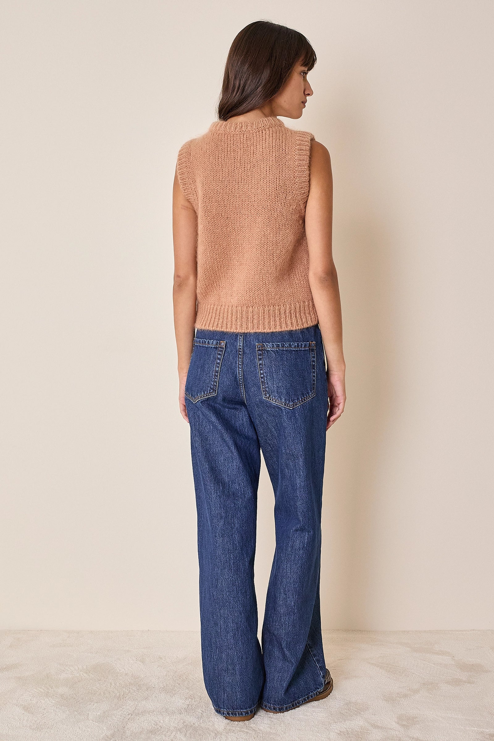 Mohair vest with embroidered flowers