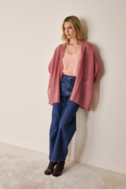 Cardigan kimono in maglia di mohair
