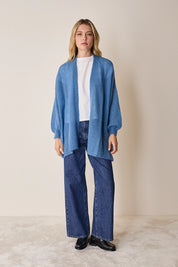 Cardigan kimono in maglia di mohair