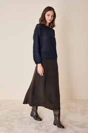 Mohair and baby alpaca crew neck sweater