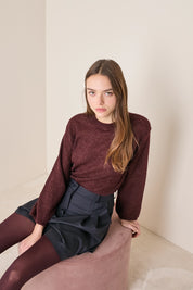 Maglia girocollo in mohair e baby alpaca