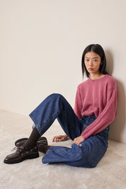 Mohair and baby alpaca crew neck sweater