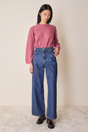 Mohair and baby alpaca crew neck sweater