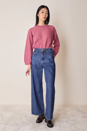 Mohair and baby alpaca crew neck sweater