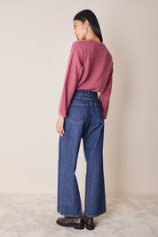 Mohair and baby alpaca crew neck sweater