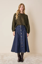 Mohair and baby alpaca crew neck sweater